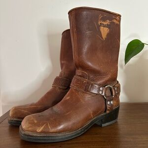 Durango Brown Leather Harness Engineer Boots